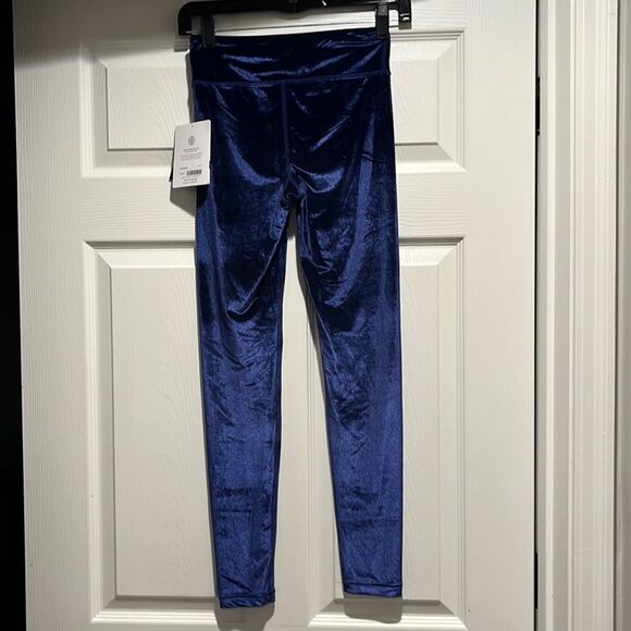 Athleta Girl High Rise Chit Chat Velvet Blue Tight size Large/12 - Picture 4 of 8